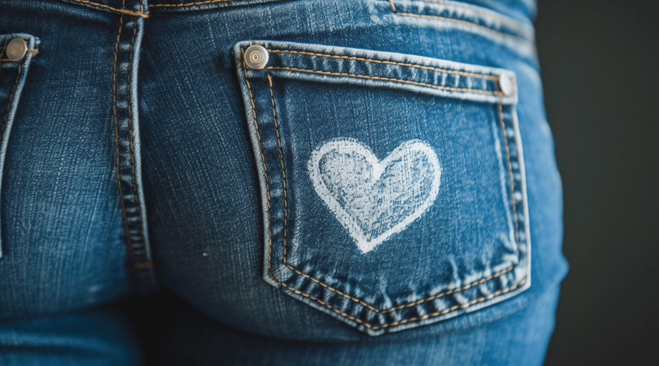 Drawing bleach designs on a pair of jeans