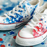 Patriotic Canvas Sneakers for 4th of July Craft