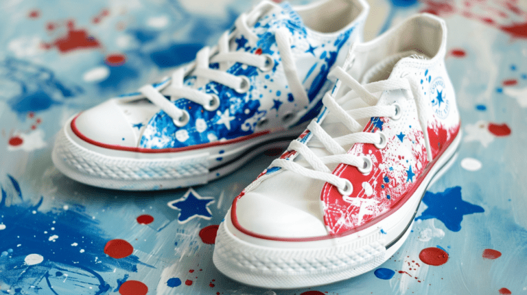 Patriotic Canvas Sneakers for 4th of July Craft
