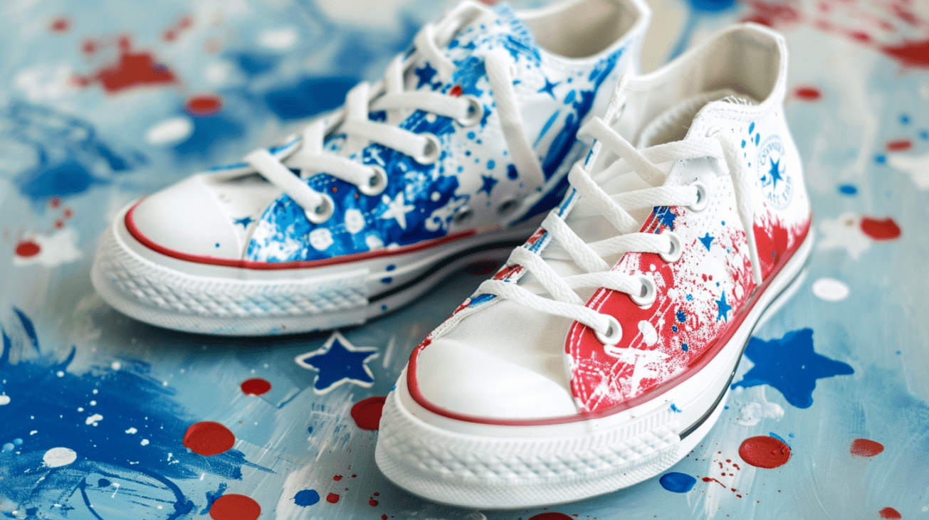 Patriotic Canvas Sneakers for 4th of July Craft
