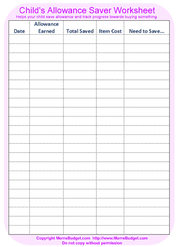 The Ultimate Kid’s Allowance Saving Adventure: Pink Edition