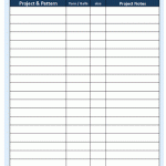 Knitting Project Tracker Worksheet Blue