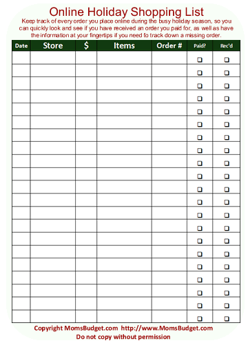Online Holiday Shopping Printable Tracker: Your Festive Organizer!