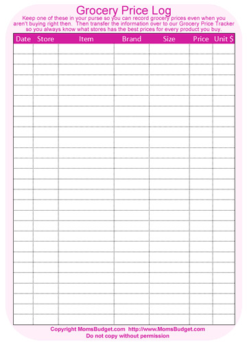 Your Ultimate Grocery Price Log Worksheet Guide