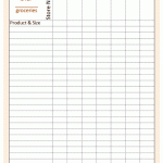 Grocery Price Tracker Worksheet Orange