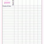Grocery Price Tracker Worksheet Pink