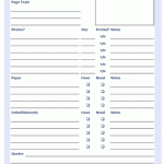 Scrapbook Page Planner Worksheet Blue