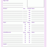 Scrapbook Page Planner Worksheet Purple