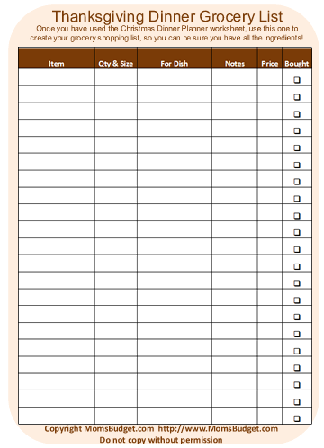 Thanksgiving Dinner Grocery List: Your Holiday Shopping Made Easy!