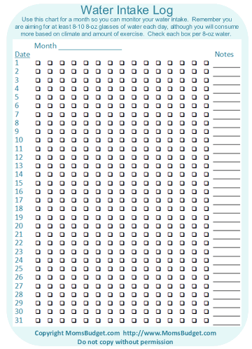 Water Intake Log