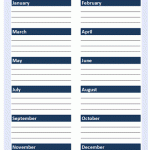 Year at a Glance Calendar Printable